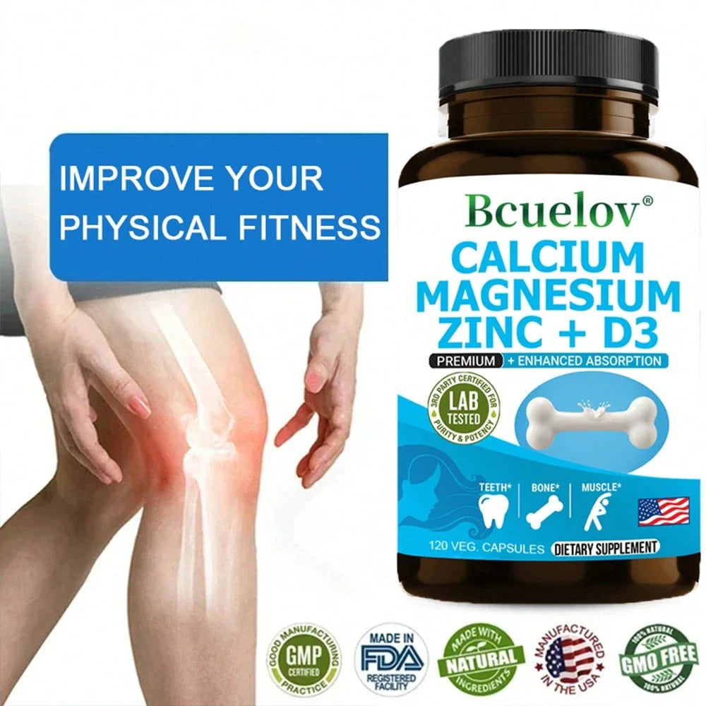 120 Capsules - With Calcium, Magnesium & Zinc, Support Energy Levels