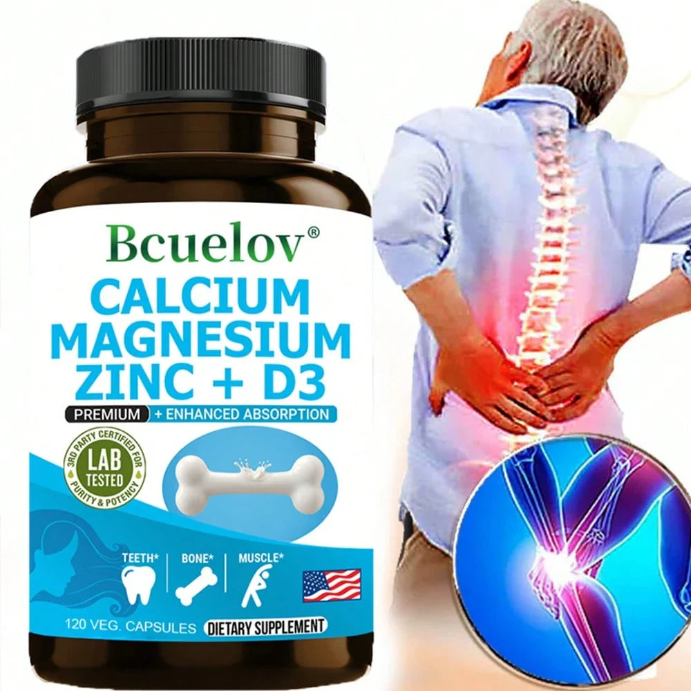 120 Capsules - With Calcium, Magnesium & Zinc, Support Energy Levels